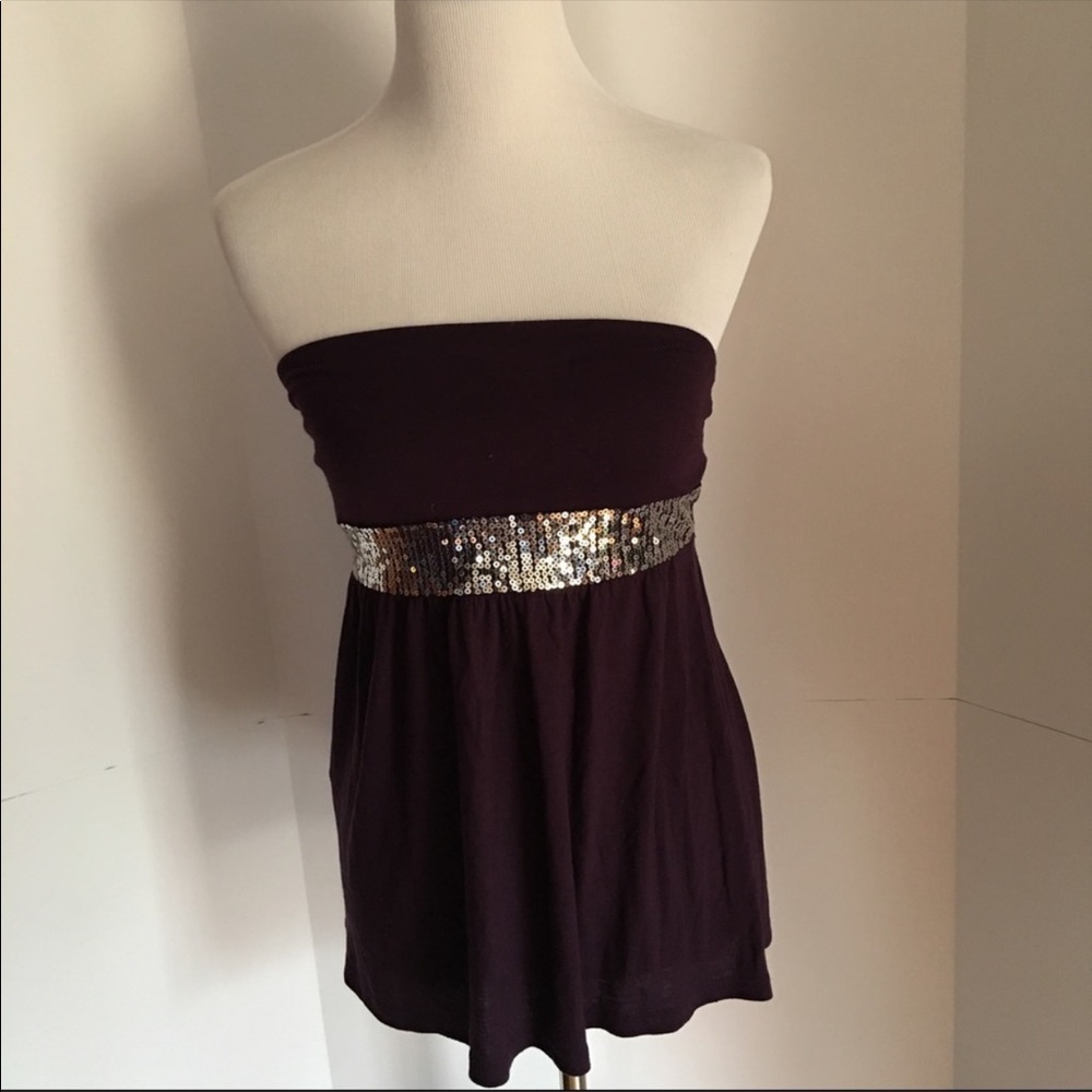 EXPRESS- Purple and silver tube top small